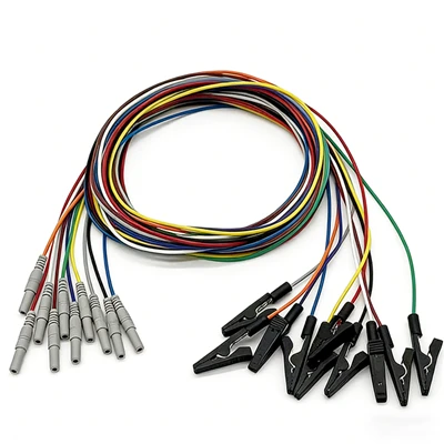 Alligator klipi 1,5 mm ayol vilkasi bilan EEG elektrodlari uchun kabel