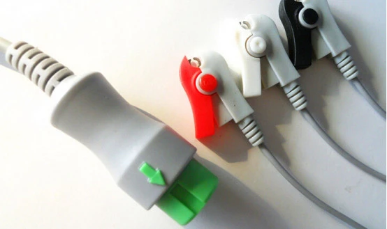 Mindray ECG Cable 12-pin Connector For BeneView T5, T8, 3lead Ecg Cable,IEC/AHA,clip/Snap