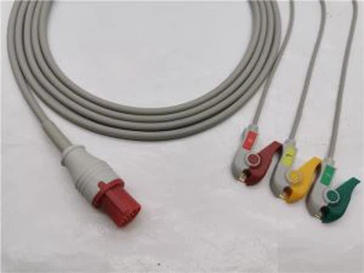 Bionet EKG transduser adapteri kabeli 3 qo'rg'oshin kliplari